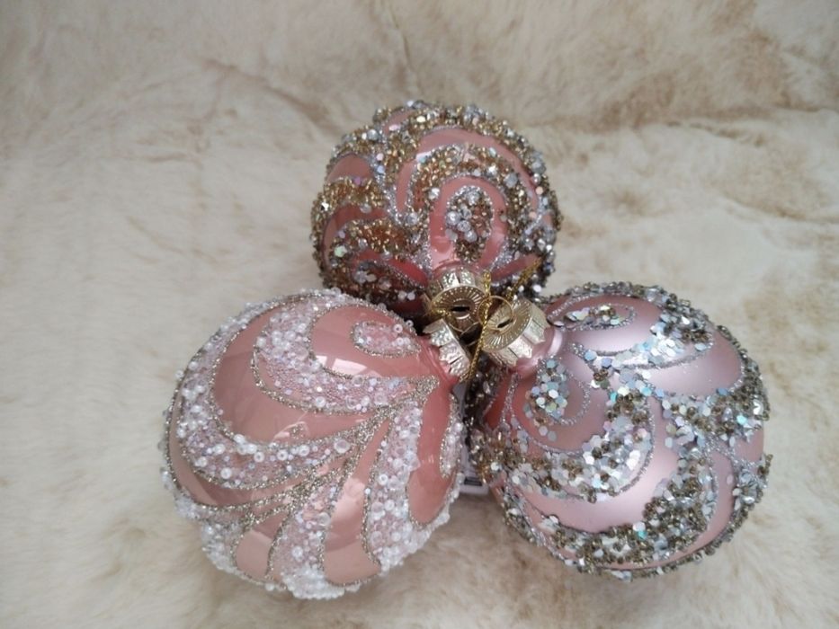 Стъклени коледни топки за елха, Коледна украса. Коледна декорация