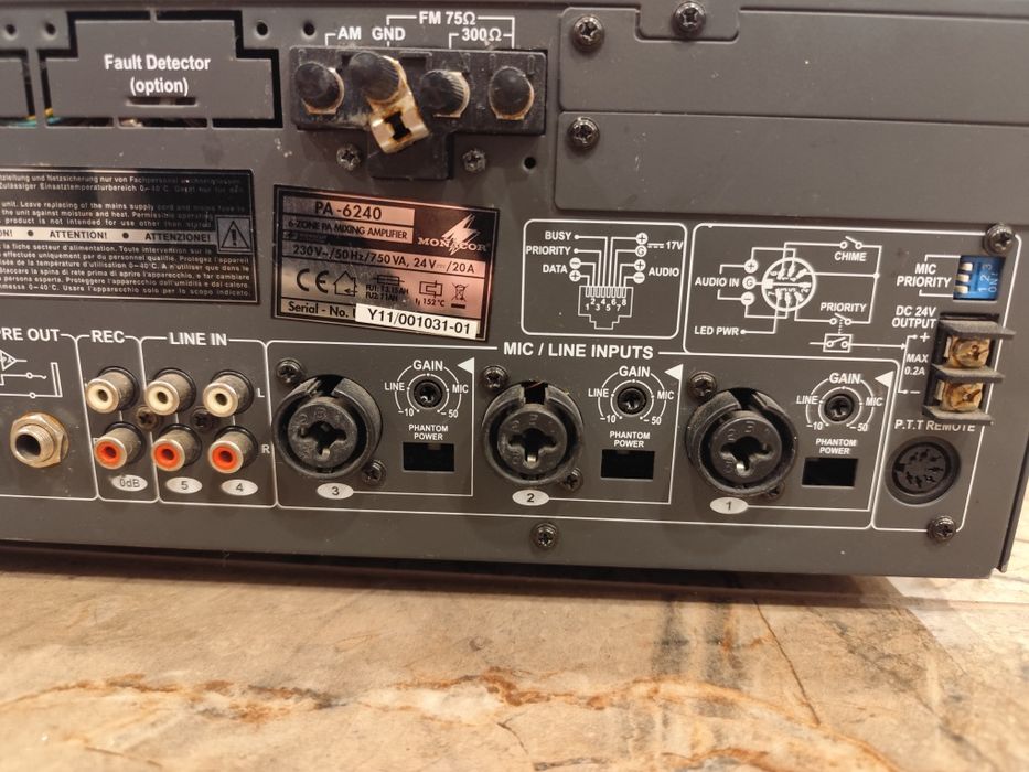 Стъпало Monacor PA-6240, 6-зонов 240W 100V