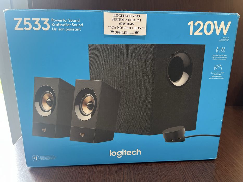 Amanet Royal CB: Logitech z533 sistem audio 2.1 60w rms ca nou fullbox
