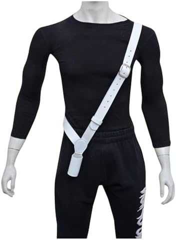 Нов Презраменен държач за знаме естествена кожа бял колан за флагщок през рамо регулируем