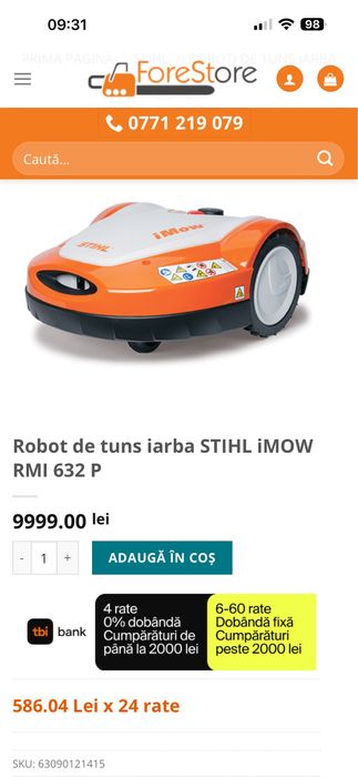 Robot tuns iarba  sthil RMI 632 P