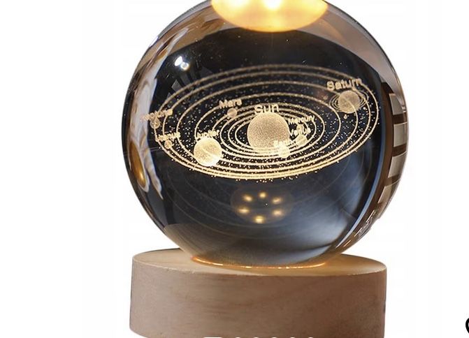 Светеща кристална топка 3D - планети/ нощна лампа