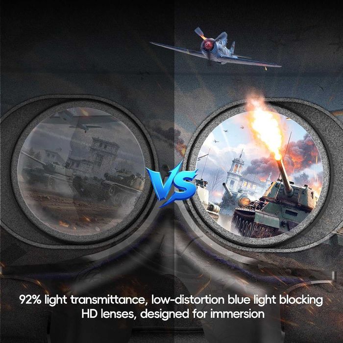 DESTEK V5 VR слушалки за телефон, 110°FOV HD антисини лещи за защита на очите