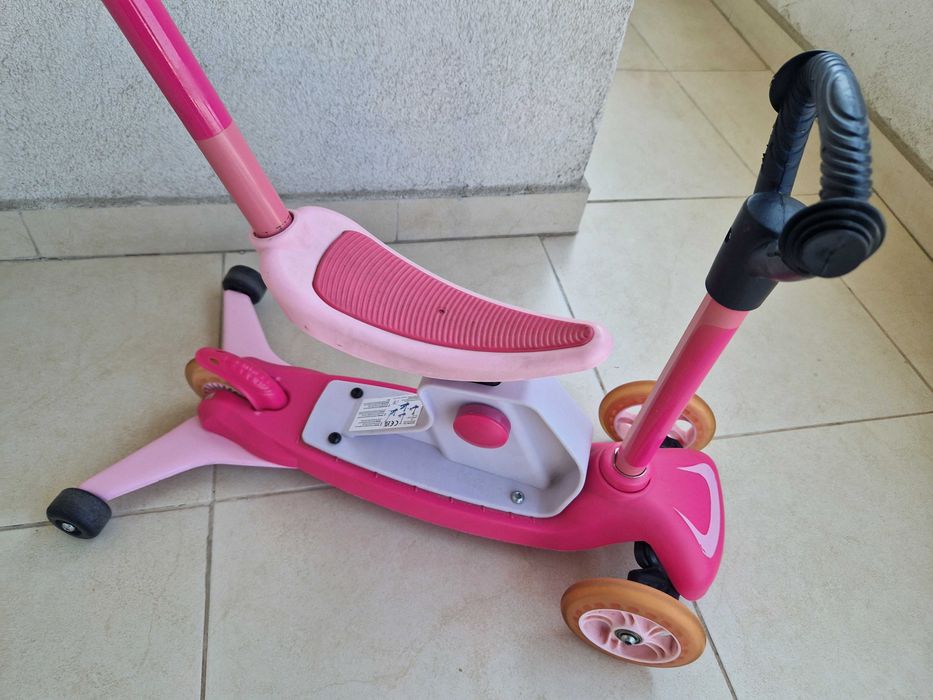 4 in 1 Scooter, trotineta, roz, 1,5-3+ ani