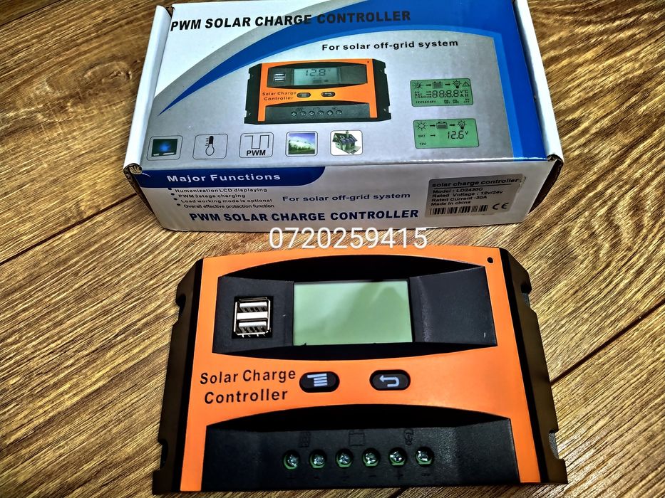 Controler solar 30A/ 12V-24V regulator pentru panou fotovoltaic 2x US