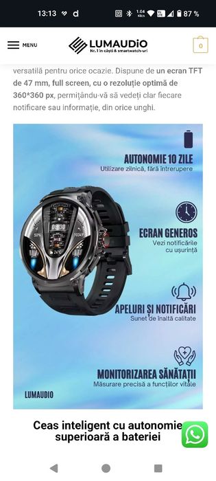 Ceas Zeus 47 mm smartwatch