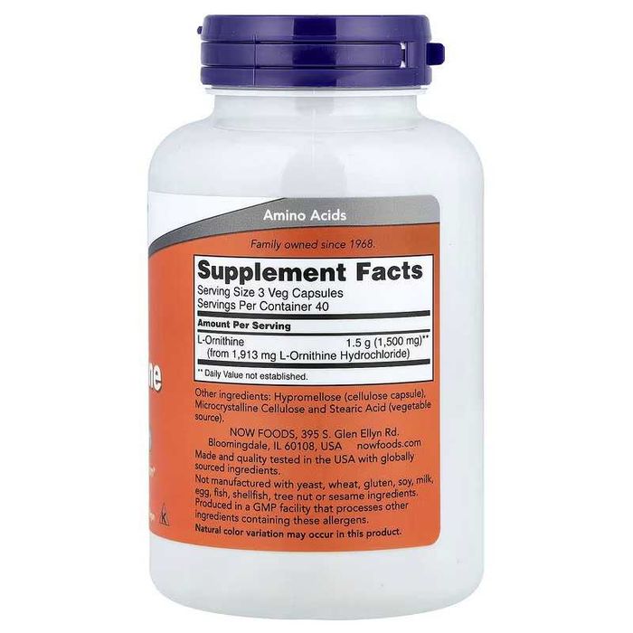 NOW Foods L-Ornithine L-орнитин L Ornithine L орнитин