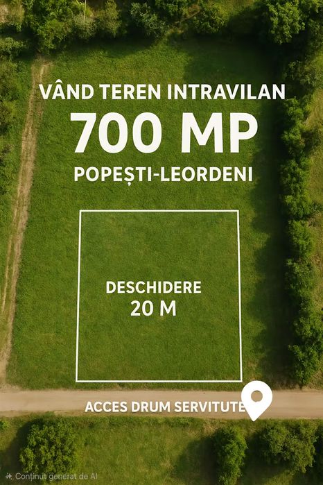 Urgent Teren aprox 700mp intravilan zona Ilfov Popesti Leordeni oportu