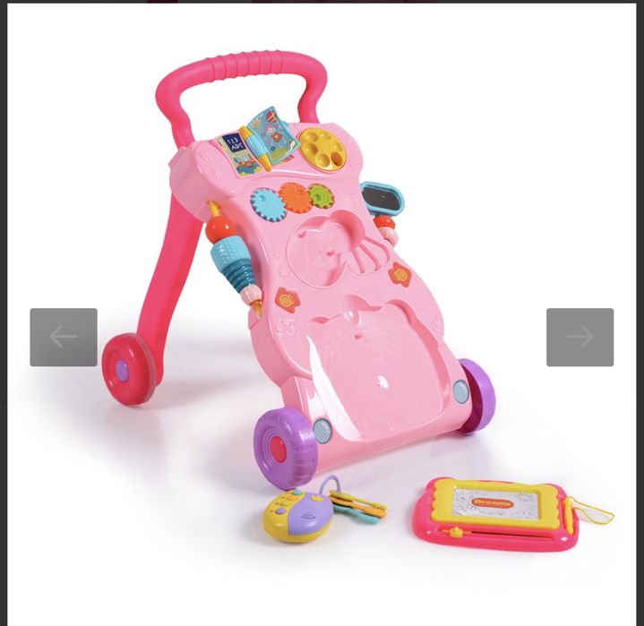 Розова играчка за прохождане (проходилка) walker