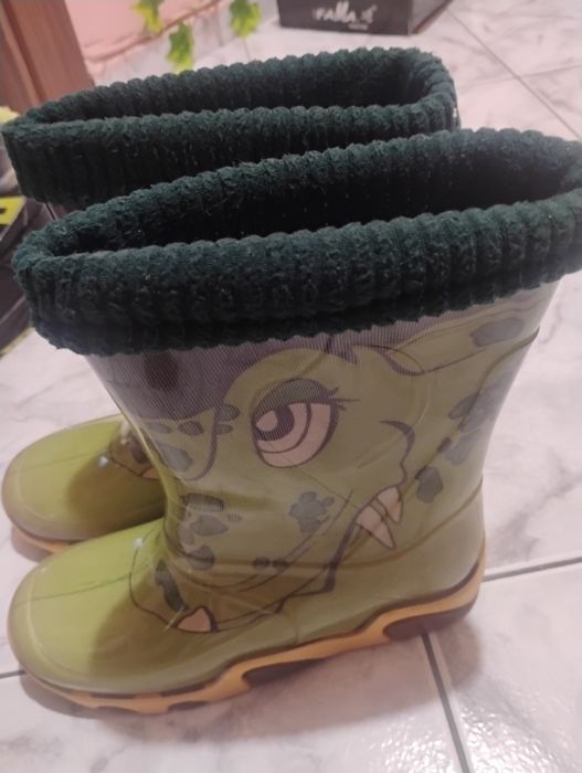 Детски топли гумени ботуши + подарък втори чифт.