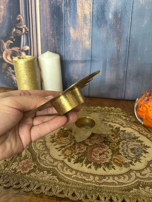 DN874 Set de 2 decoratiuni steluta si bradut sfesnic alama 12cm d 274g