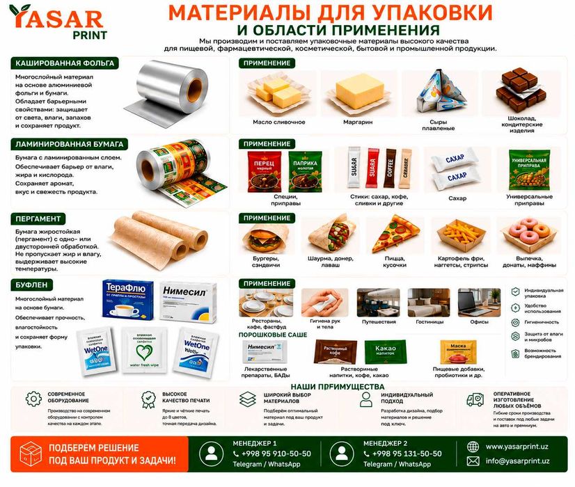 Кашированная фольга • Ламинированная бумага • Пергамент