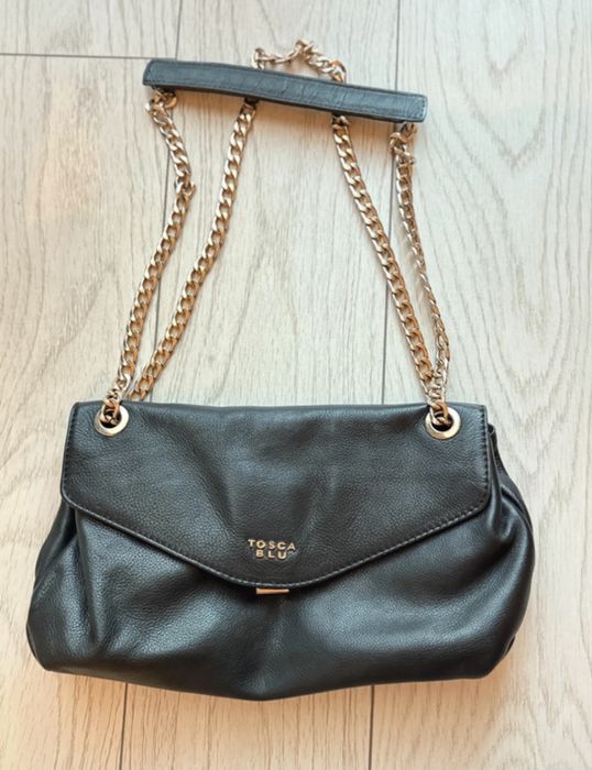 Geanta stil baguette piele • Tosca blu