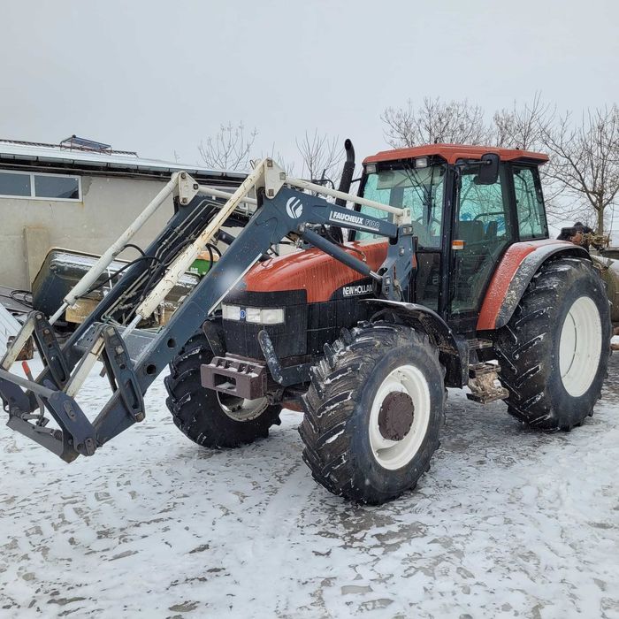 New Holland M135dt, AC, an 2000, incarcator frontal Faucheus cu 2 cupe