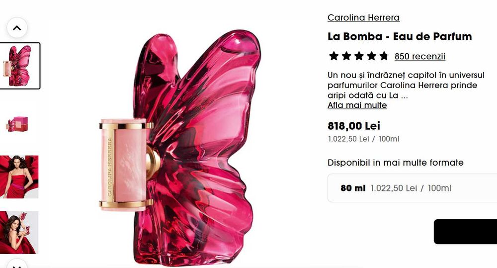 Carolina Herrera La Bomba -Parfum sticla fluture 80 ml