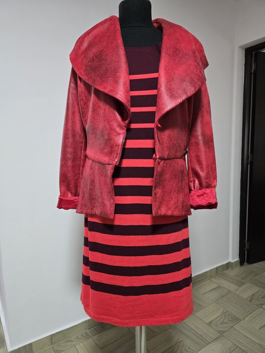 Rochie roșie  cu dungi bordo Scoth&Soda, mas. M