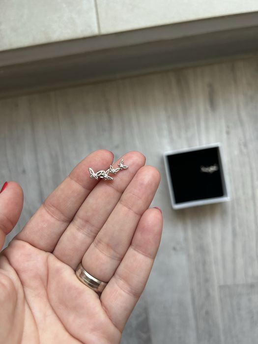 Cercei argint 925 noi, model “fluture”