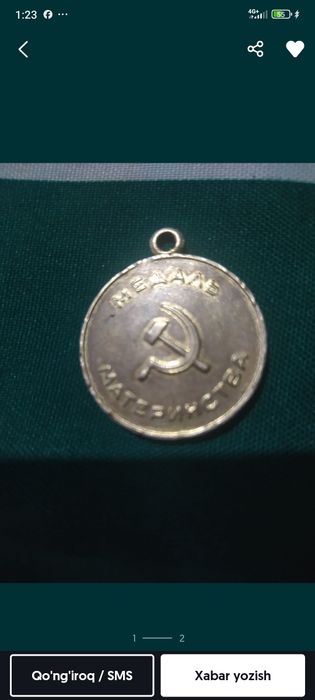 Onalik medali sotiladi 100% arginal