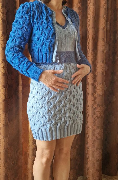 Плетена рокля и жилетка