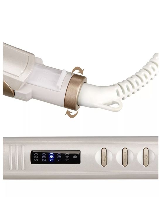 Преса за коса ECG ZV 117, 40W, 140-220°C, Бял