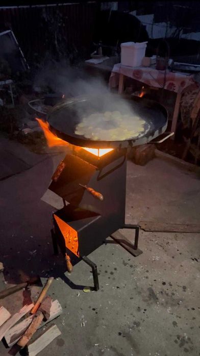 Sobă rachetă din oțel gros 150x 150x 4mm, rezistentă, tiraj reglabil