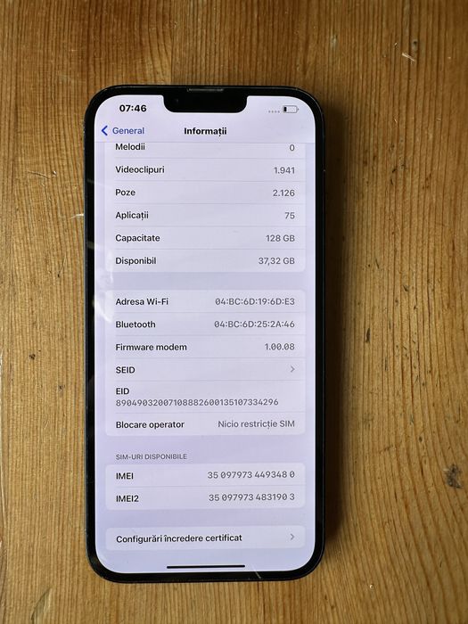 Iphone 14 Plus 128Gb - Baterie 100%