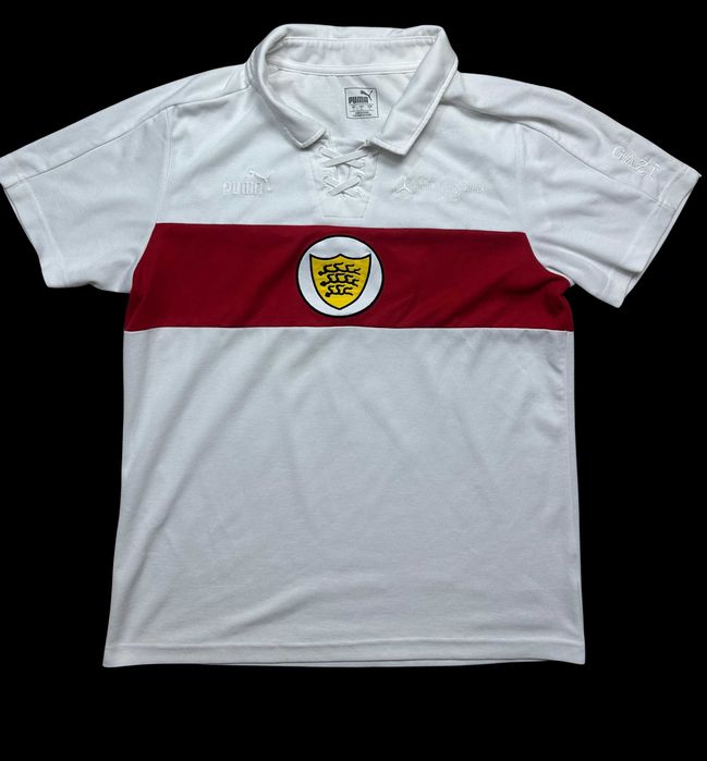 Tricou Retro VfB Stuttgart 125 Years Anniversary Puma L Lace Collar Ediție Limitată