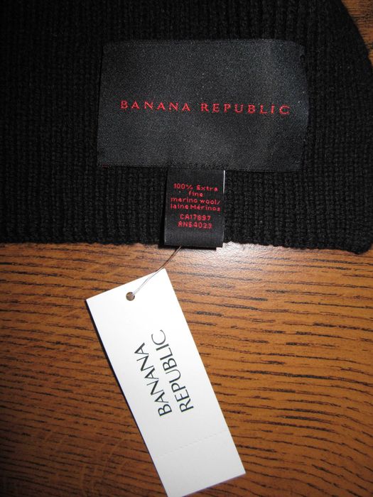 НОВ 100 % оригинален черен вълнен шал BANANA REPUBLIC от САЩ