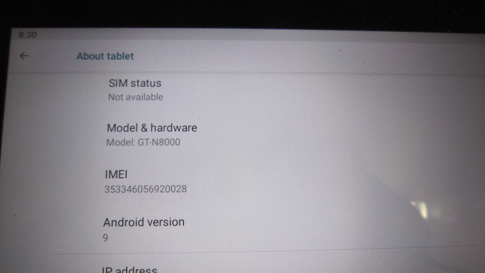 Tableta Samsung N8000,  cartela telefon, android 9
