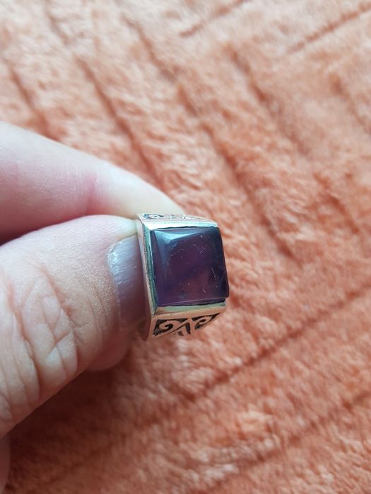 Inel ghiul vintage argint 835 piatra ametist ,18.6 mm,stare perfectă
