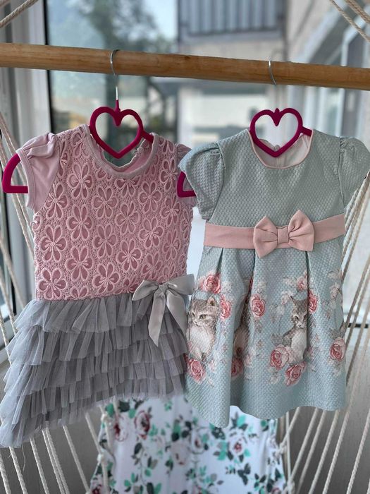 Мега сладки роклички , запазени, 92 см, близнаци, по 2 бройки