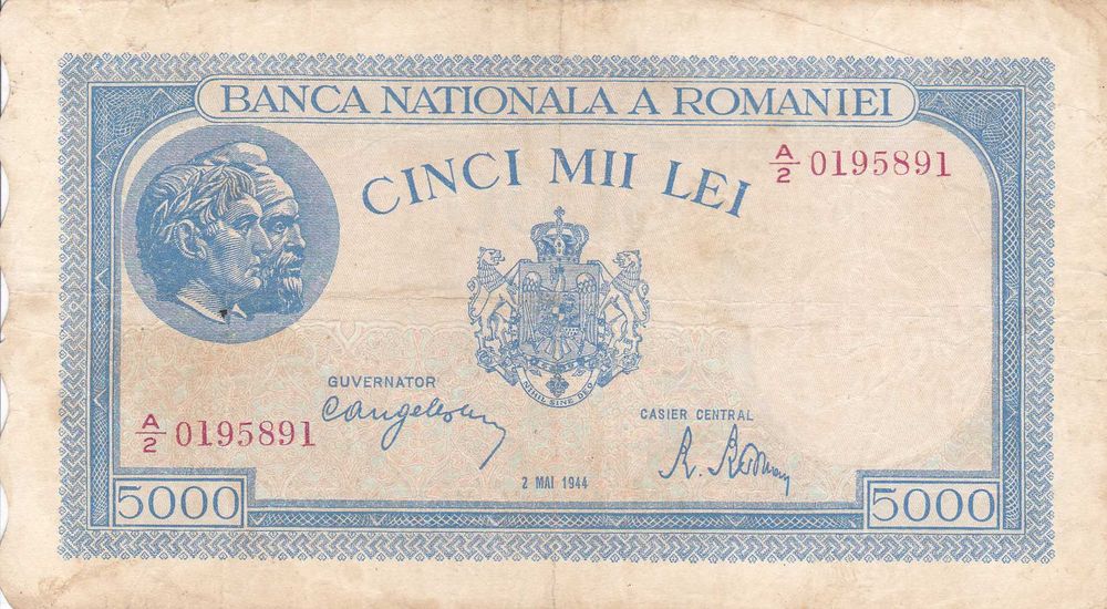 Bancnota 5.000 lei 1944 circulata