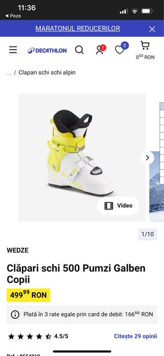 Clapari ski  copii 29-32 Decathlon Pumzi 500
