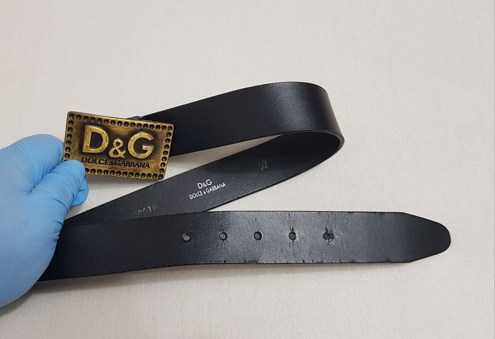 Curea D&G reglabilă centura Dolce Gabbana piele naturală neagră, alamă