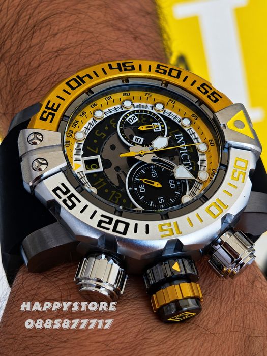 INVICTA Foxhound Yellow/Silver 57 mm, Инвикта нов мъжки часовник
