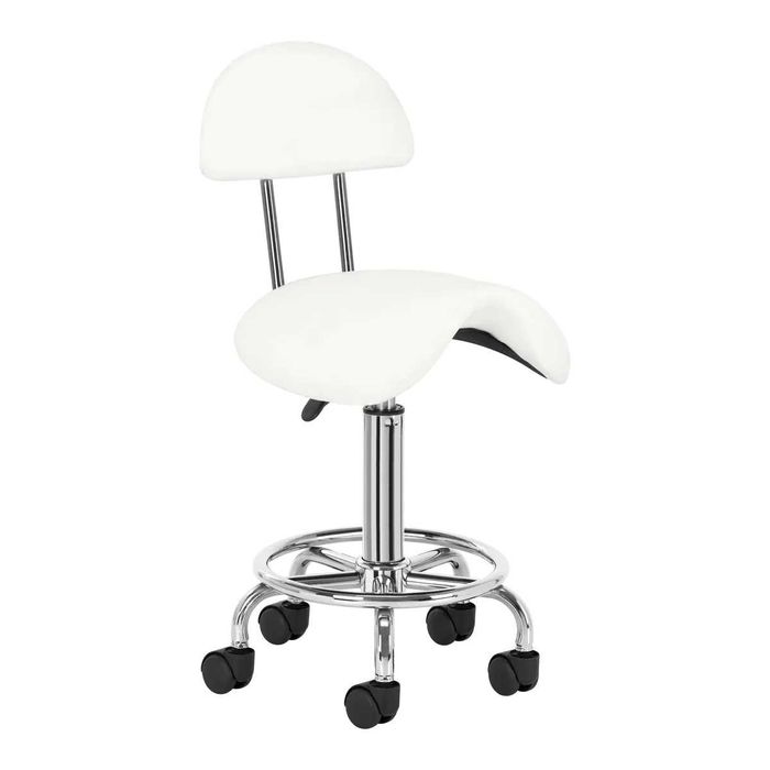 Козметичен/фризьорски стол - табуретка с облегалка AS-6001- 49/62 см