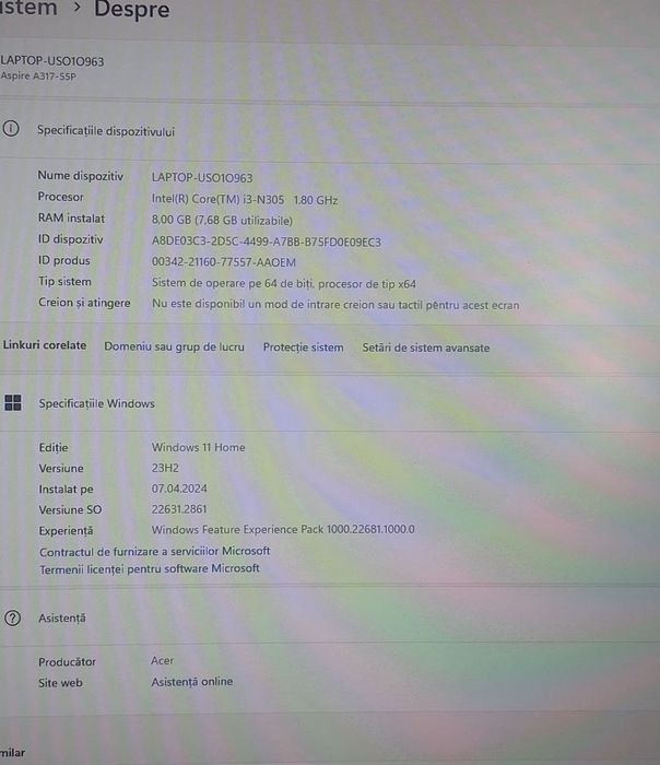 Laptop ca si nou