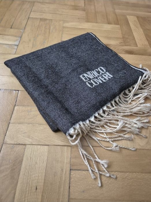 Eșarfa de Lux Enrico Coveri, Model Herringbone, Culoare Gri, Unisex