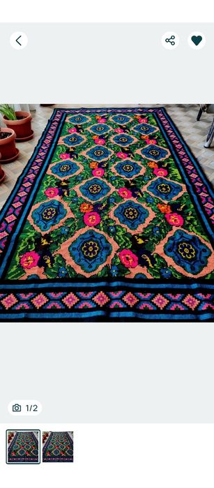 COVOR/LIPIDEU țesut manual din lână naturală.NOU!