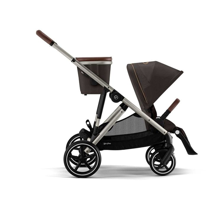 ПРОМО Нова 2г Гаранция Детска Бебешка Количка за Близнаци Cybex Gazelle S, 0-4 г, 0-22 кг, Кафява/Синя