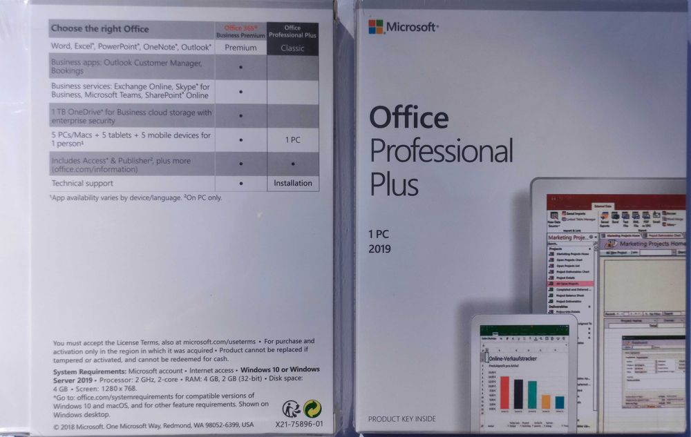 Бессрочный Office Professional Plus 2019 бокс
