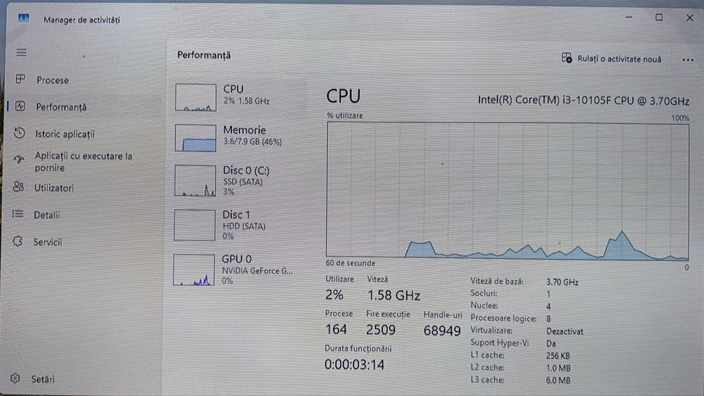 Sistem Complet PC Gaming i3-10105F, 8GB RAM, SSD+HDD 1.13TB + Monitor BenQ 24"