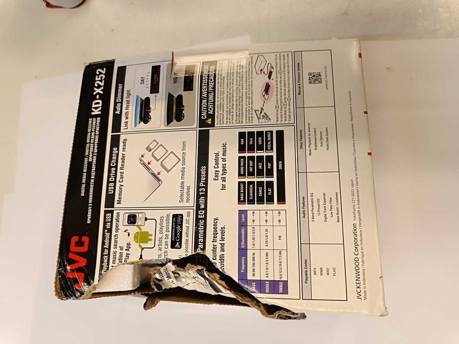 MP3 player auto JVC KD-X252, 4 x 50W, USB, AUX