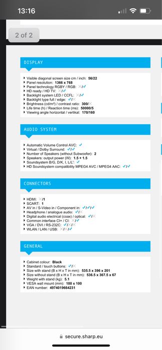Televizor plasma Sharp