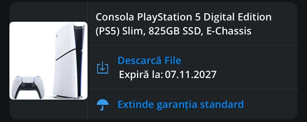 Consola PlayStation 5 Digital Edition (PS5) Slim, 825GB SSD, E-Chassis