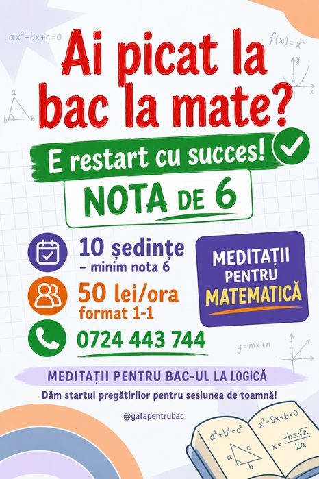Restart bac - matematica de minim 6