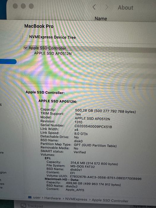 MacBook Pro A2251 I7 32GB 512GB