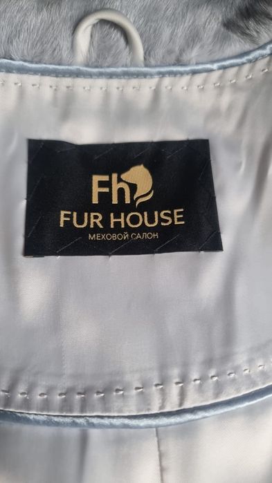 Шуба голубая норка