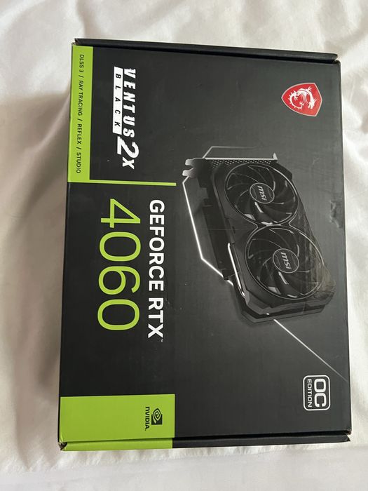 Видео карта MSI GeForce RTX 4060 VENTUS 2X BLACK OC, 8GB GDDR6 128-bit