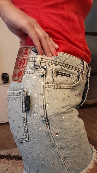 Оригинални къси дънки Philipp Plein Филип Плейн 100% оригинал